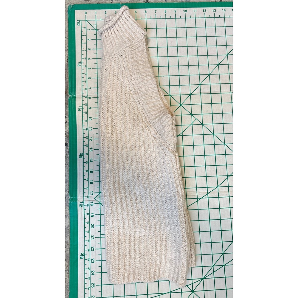Anthropologie Ivory Ribbed Mock Neck Sleeveless Sweater Tank Top XS Knit cottage - Picture 7 of 9